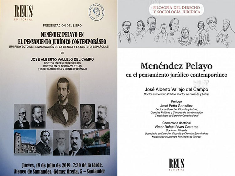 Presentación del libro “Menéndez Pelayo en el pensamiento jurídico contemporaneo” de Alberto Vallejo