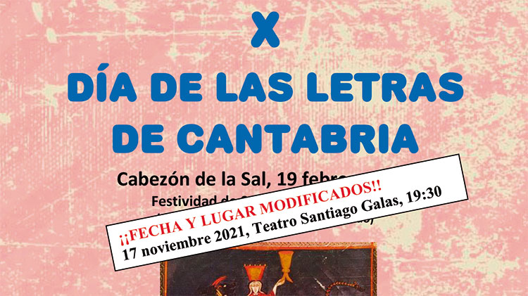 Invitación del X Día de las Letras de Cantabria