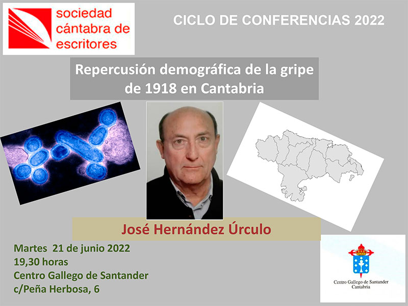 Conferencia de José Hernández Úrculo: “Repercusión demográfica de la gripe de 1918 en Cantabria”